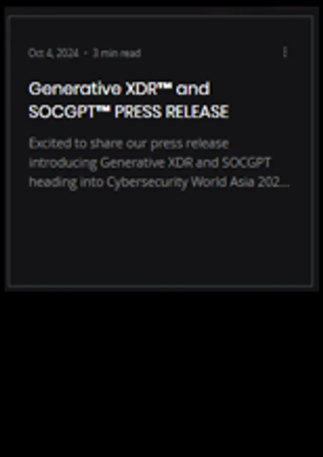Generative XDR™ and SOCGPT™
